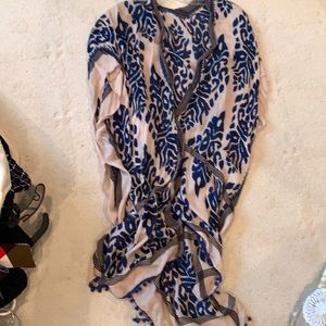 MIDI beach coverup royal blue khaki and black